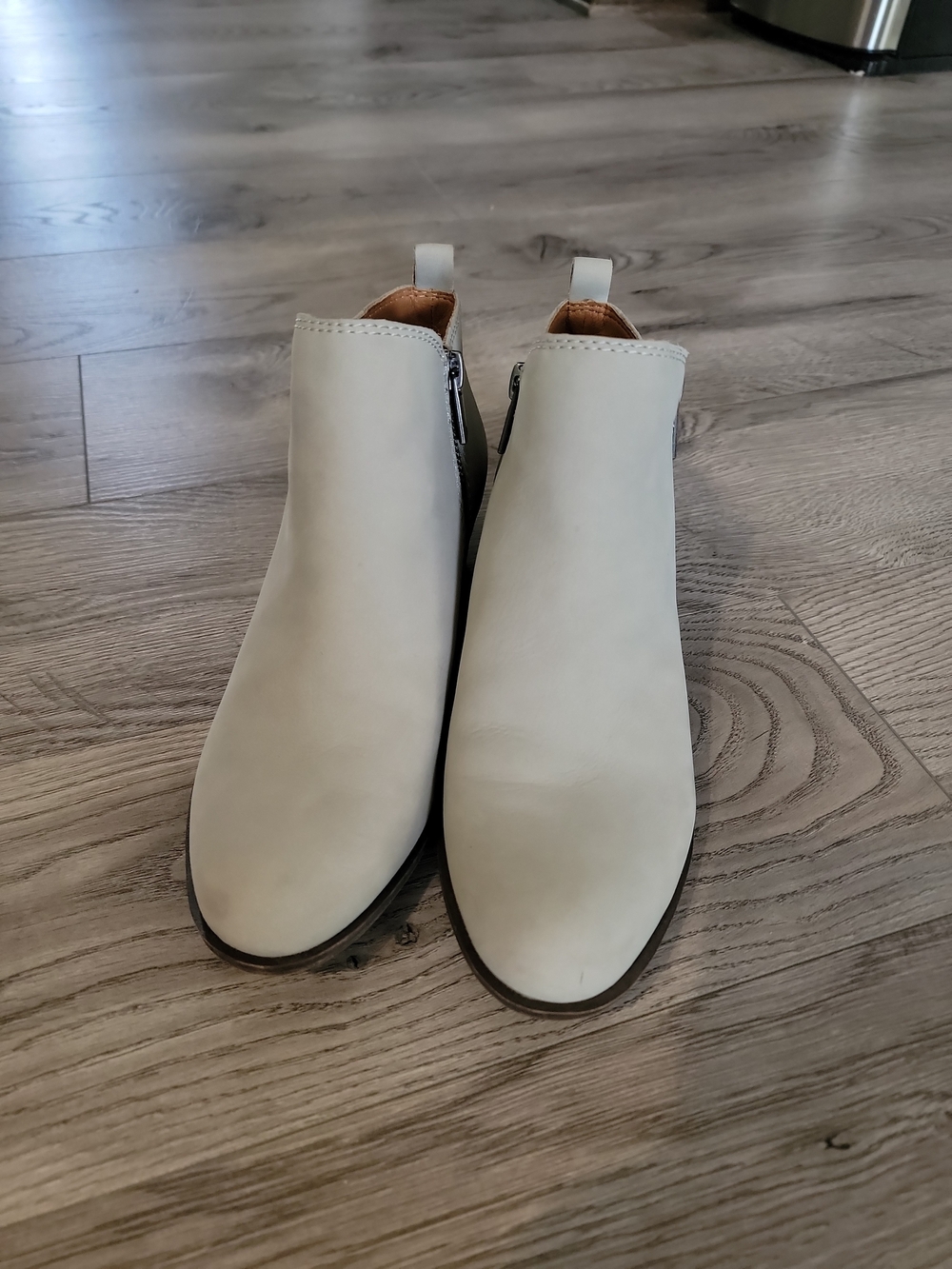 Lucky Brand Basel Wrought Iron Almond Toe Rounded Toe Block Low Heel Zipper Boot